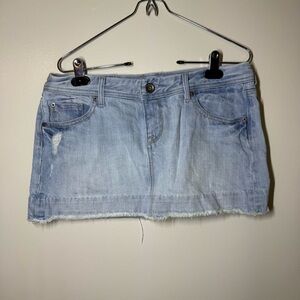 X2 Low Rise Light Denim Y2K Mini Skirt
